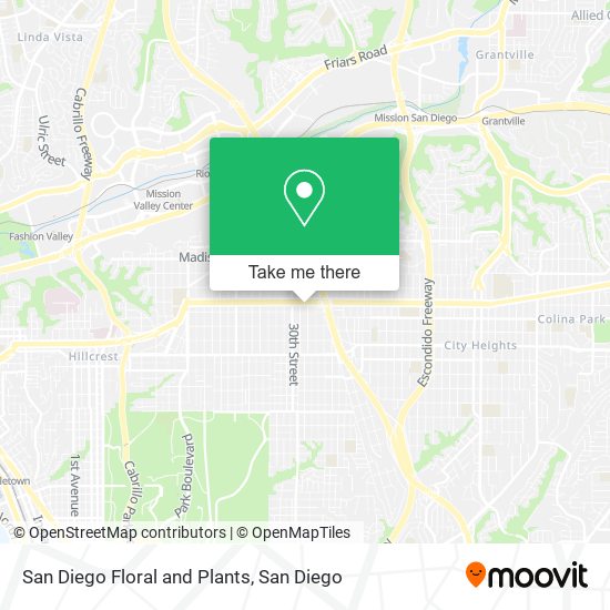 Mapa de San Diego Floral and Plants
