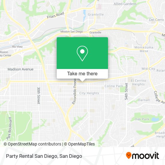 Party Rental San Diego map