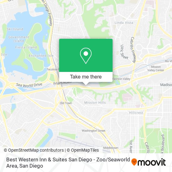 Mapa de Best Western Inn & Suites San Diego - Zoo / Seaworld Area