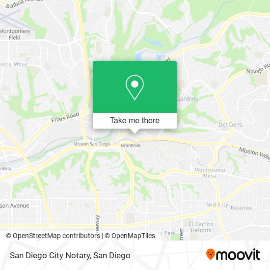 San Diego City Notary map