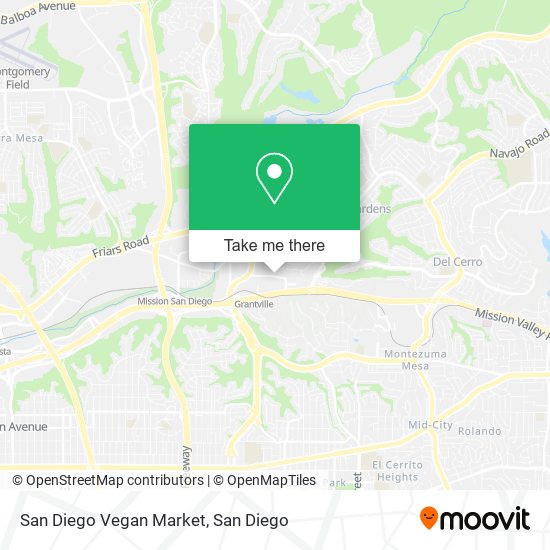 Mapa de San Diego Vegan Market