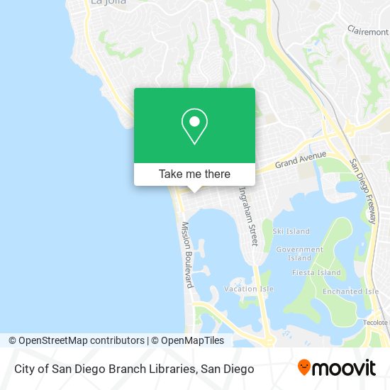 Mapa de City of San Diego Branch Libraries