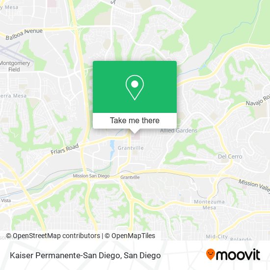 Kaiser Permanente-San Diego map