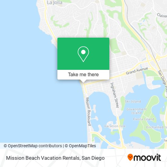 Mapa de Mission Beach Vacation Rentals