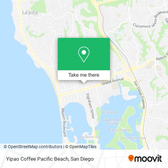 Mapa de Yipao Coffee Pacific Beach