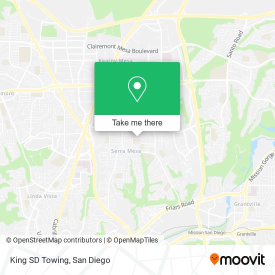 King SD Towing map