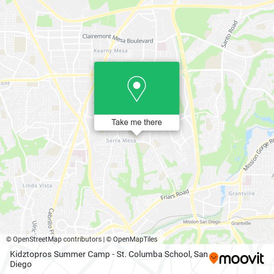 Kidztopros Summer Camp - St. Columba School map