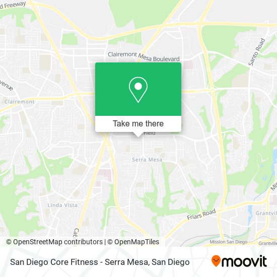 Mapa de San Diego Core Fitness - Serra Mesa