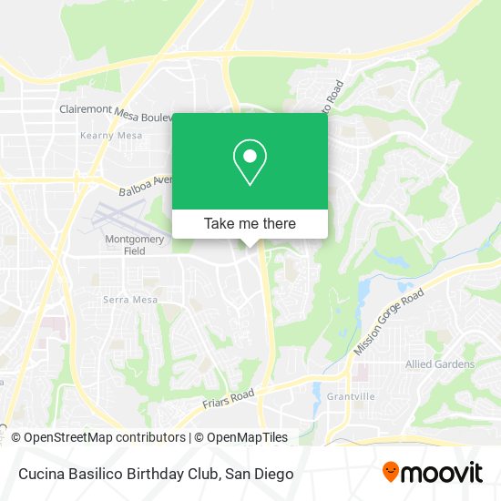 Cucina Basilico Birthday Club map