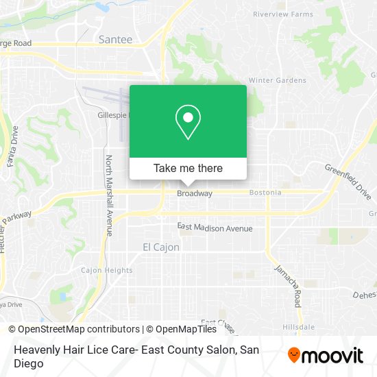 Mapa de Heavenly Hair Lice Care- East County Salon