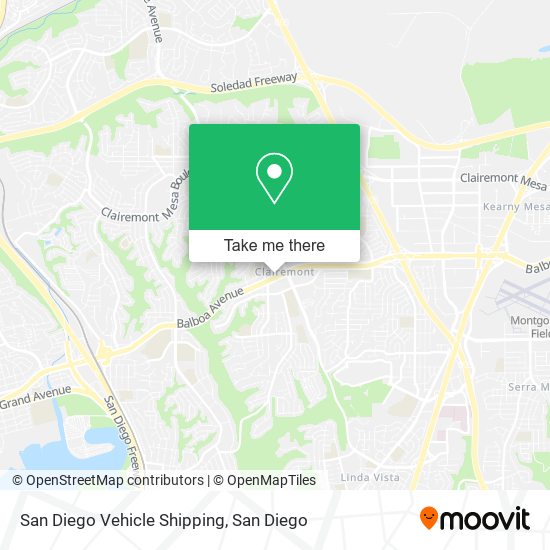 Mapa de San Diego Vehicle Shipping