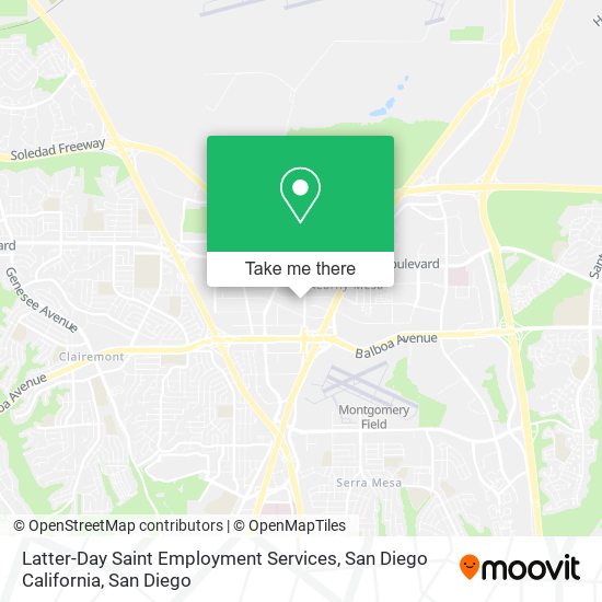 Latter-Day Saint Employment Services, San Diego California map