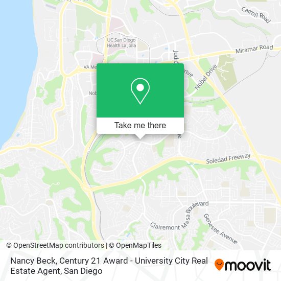 Nancy Beck, Century 21 Award - University City Real Estate Agent map