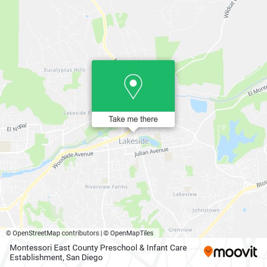 Mapa de Montessori East County Preschool & Infant Care Establishment