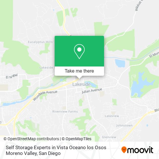 Self Storage Experts in Vista Oceano los Osos Moreno Valley map