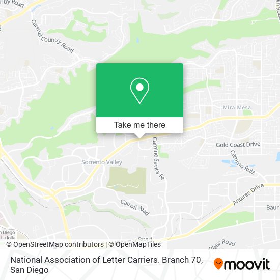 National Association of Letter Carriers. Branch 70 map