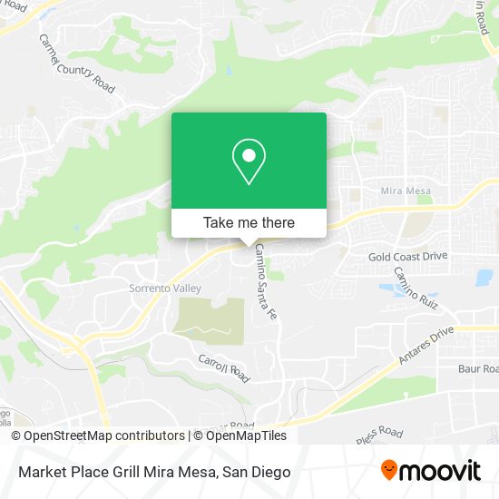 Mapa de Market Place Grill Mira Mesa