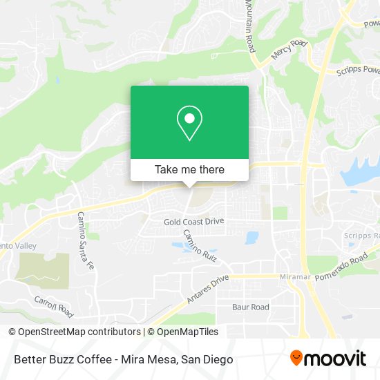 Better Buzz Coffee - Mira Mesa map