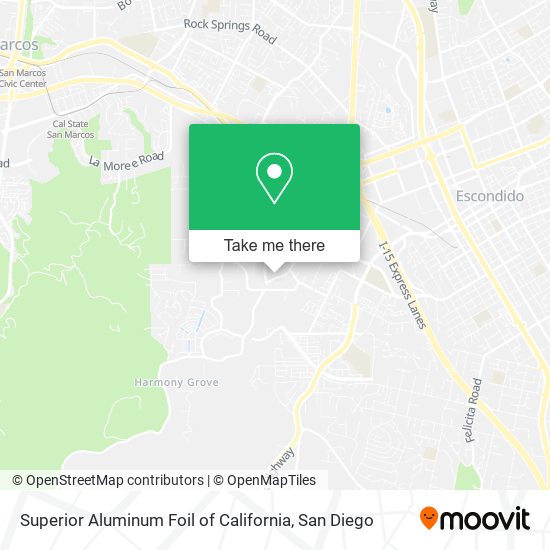 Superior Aluminum Foil of California map