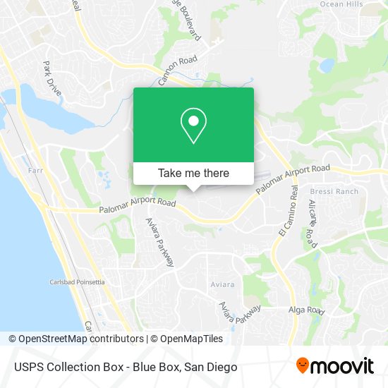 Mapa de USPS Collection Box - Blue Box