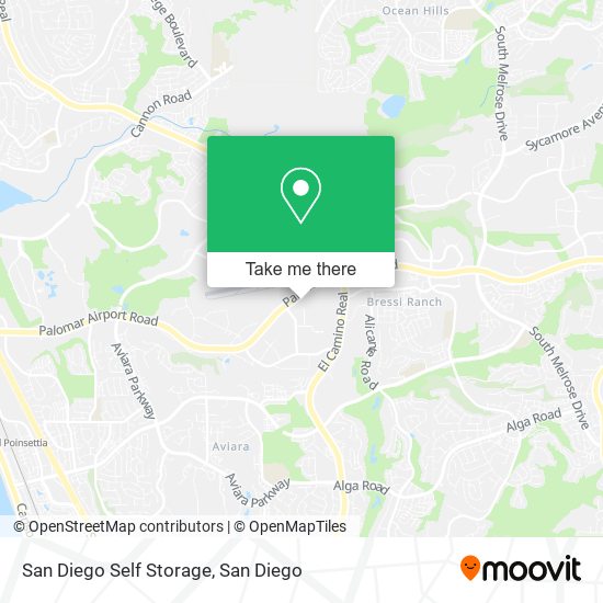 Mapa de San Diego Self Storage