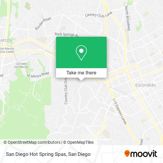 Mapa de San Diego Hot Spring Spas