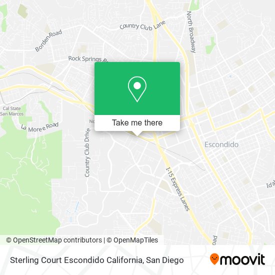 Sterling Court Escondido California map
