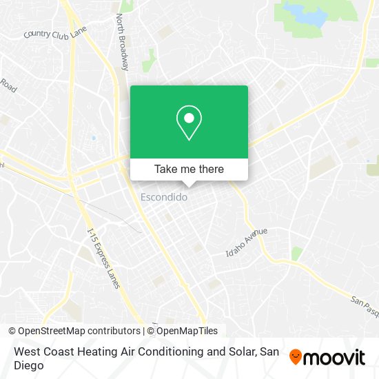 West Coast Heating Air Conditioning and Solar map