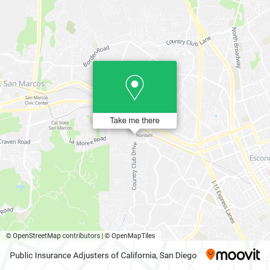 Mapa de Public Insurance Adjusters of California