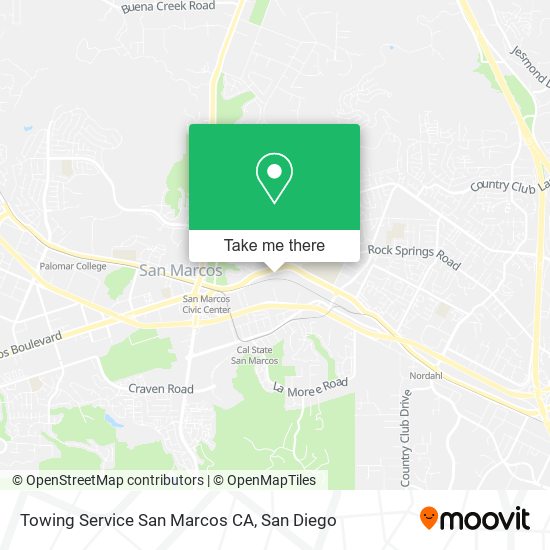 Mapa de Towing Service San Marcos CA