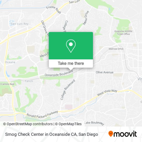 Smog Check Center in Oceanside CA map