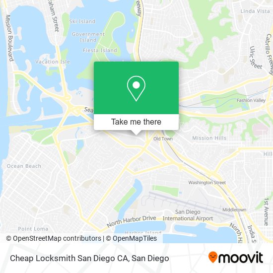 Cheap Locksmith San Diego CA map