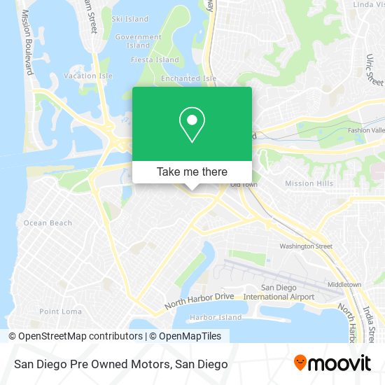 Mapa de San Diego Pre Owned Motors