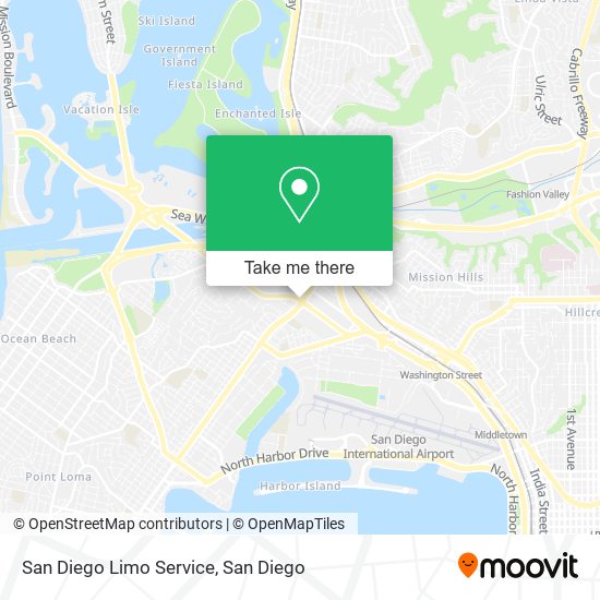 Mapa de San Diego Limo Service