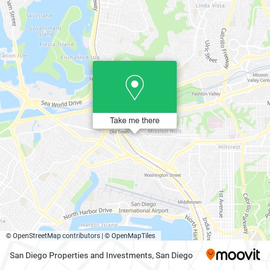 San Diego Properties and Investments map