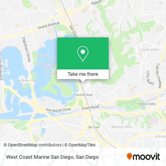 Mapa de West Coast Marine San Diego