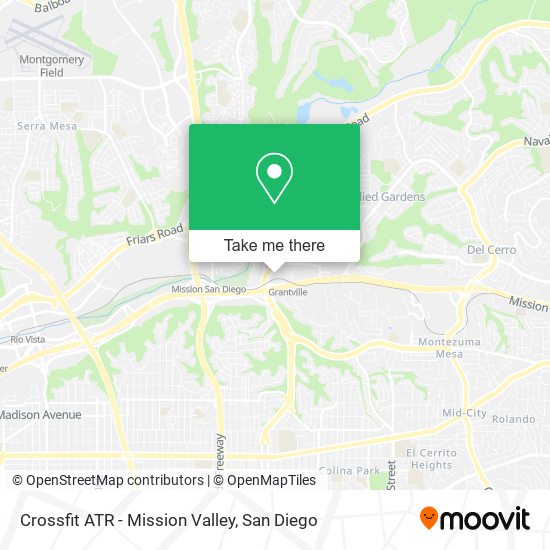 Crossfit ATR - Mission Valley map