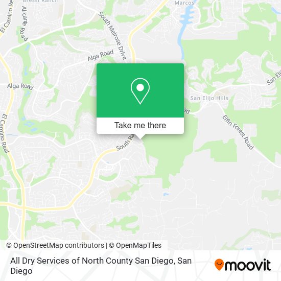 All Dry Services of North County San Diego map