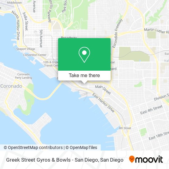 Greek Street Gyros & Bowls - San Diego map