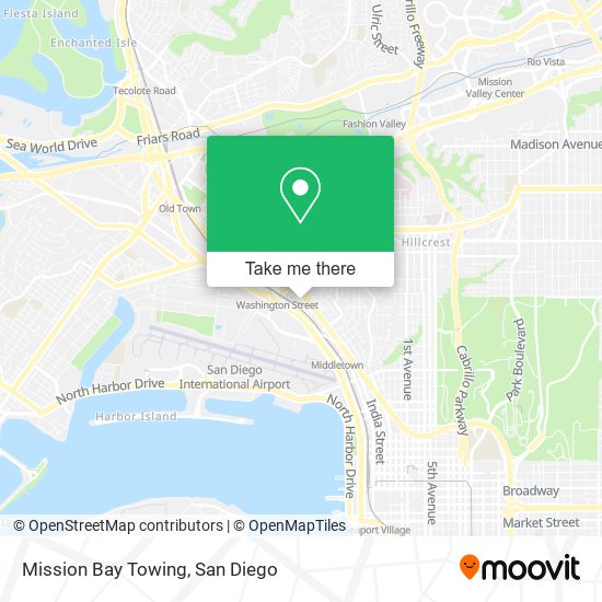 Mission Bay Towing map