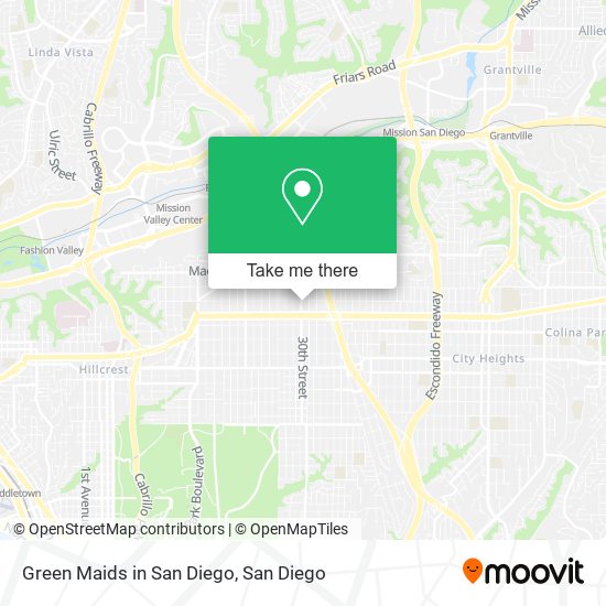 Green Maids in San Diego map