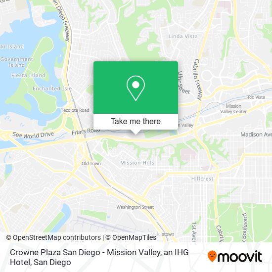 Mapa de Crowne Plaza San Diego - Mission Valley, an IHG Hotel