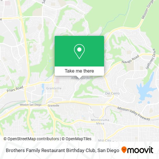 Brothers Family Restaurant Birthday Club map