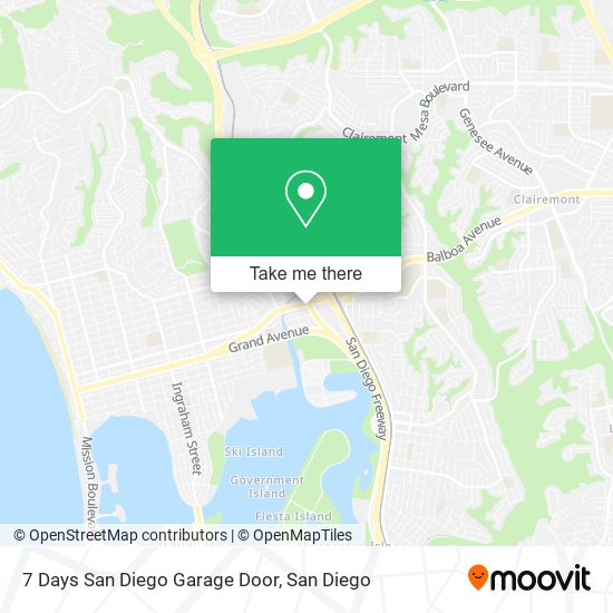 Mapa de 7 Days San Diego Garage Door