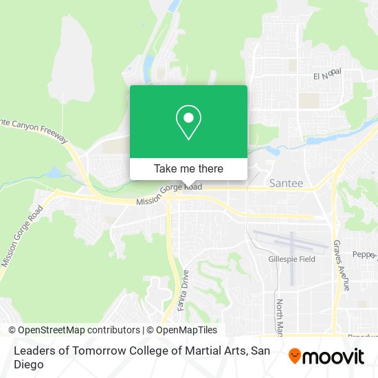 Leaders of Tomorrow College of Martial Arts map