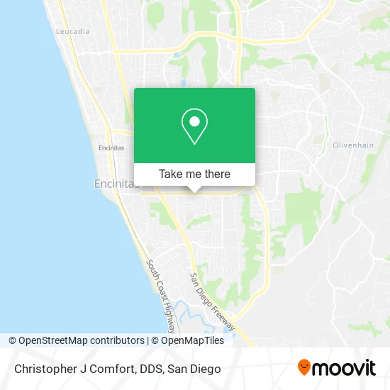 Christopher J Comfort, DDS map