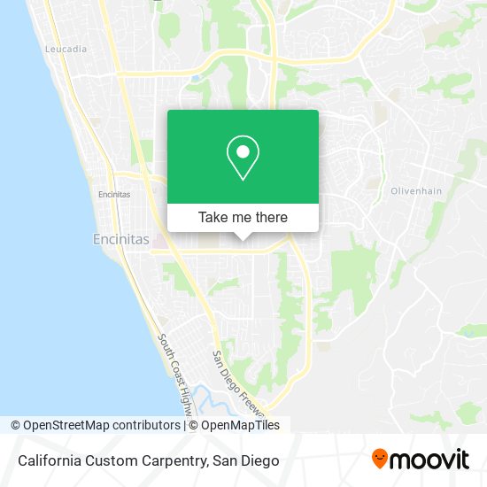California Custom Carpentry map