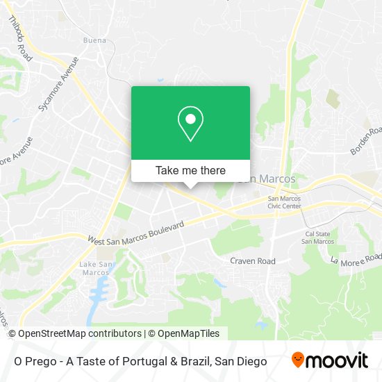 Mapa de O Prego - A Taste of Portugal & Brazil