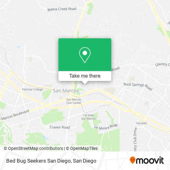 Mapa de Bed Bug Seekers San Diego