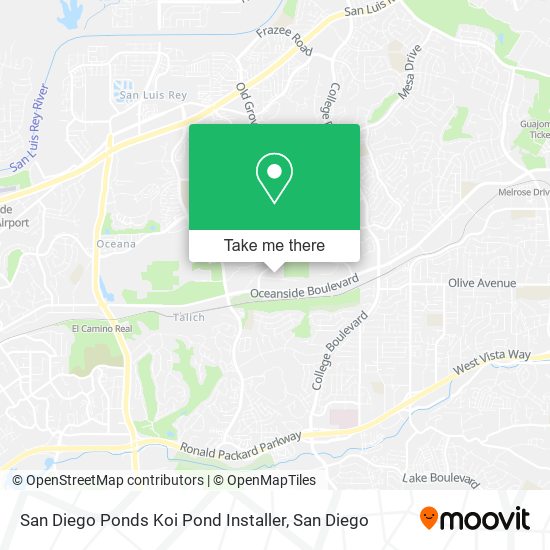 Mapa de San Diego Ponds Koi Pond Installer